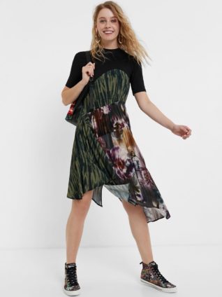 Desigual Asymmetric Patch Dress "Taipei"