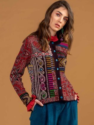 IVKO Merino Wool Cardigan Geometric Pattern 202621