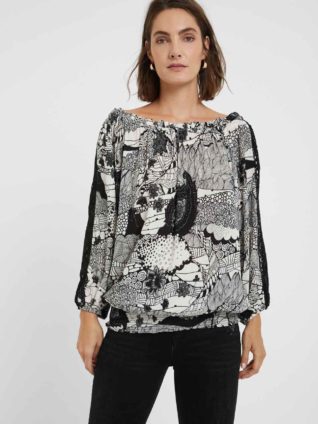 Desigual Black and White Blouse "Melina 20WWBW05"