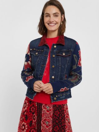 Desigual Bimaterial Denim Jacket "Akra Leuka"