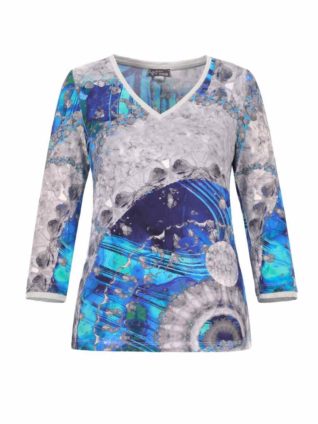 Dolcezza Top "Blue & White Ying & Yang Symbol" (21680)
