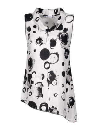 Dolcezza Linen Tunic "Artistic Black Bubbles" (21150)