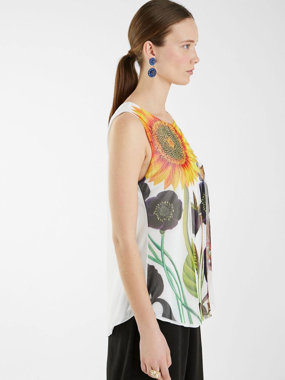 DESIGUAL Mr. Lacroix Sleeveless T-shirt Floral Tulle