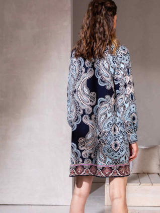 IVKO Jacquard Coatigan Cardigan Paisley Print 211702 Marine