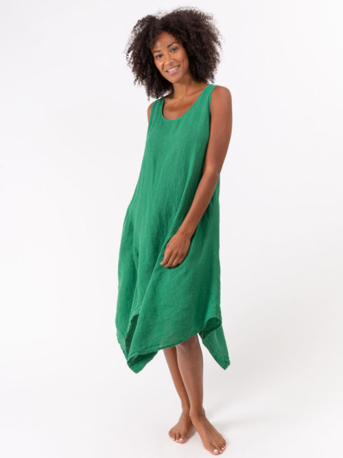 M Made in Italy Linen Summer Dress Flared Gucci Bamboo