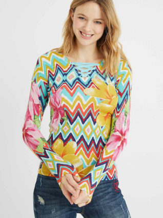 Desigual Zig-Zag Jumper Flowers "Sava"