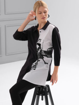 EverSASSY by DOLCEZZA Black & White Blouse 61139