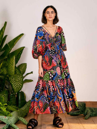 Farm Rio "Under The Sea Midi Dress"