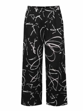 Dolcezza Linen Pants "Black and White Mood" (20136)