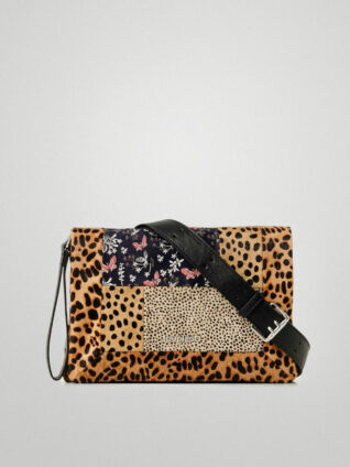 Desigual Leather Bag "Beta Animal Dortmund Flap"