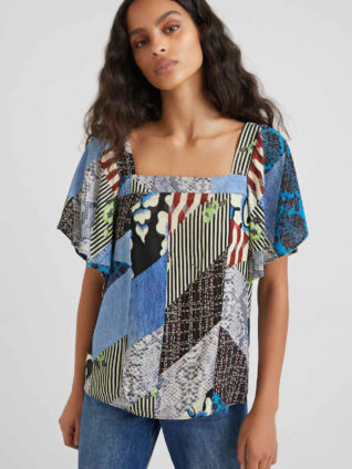 Desigual Denim Patch Blouse "Alejandria"