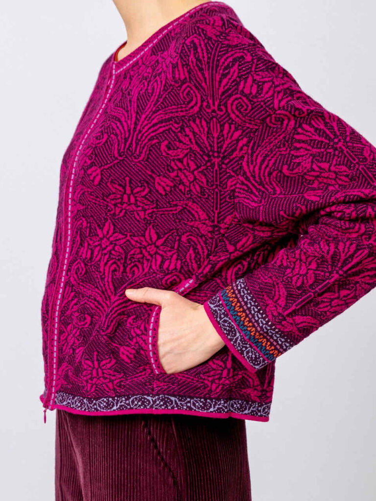 Ivcko Wool IVKO Wool Cardigan with Zip and Pockets 212721 Blackberry