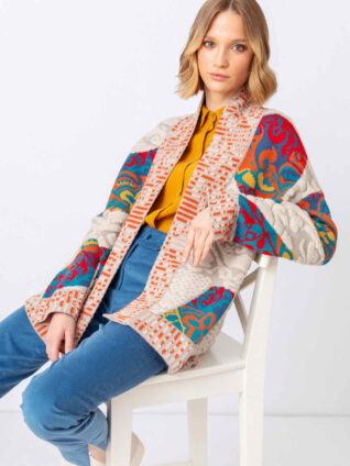 IVKO Wool Jacquard Cocoon Coatigan 212602