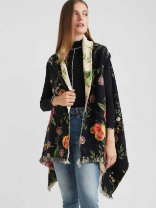 Desigual Reversible Poncho Shawl "Blom Bufanda"