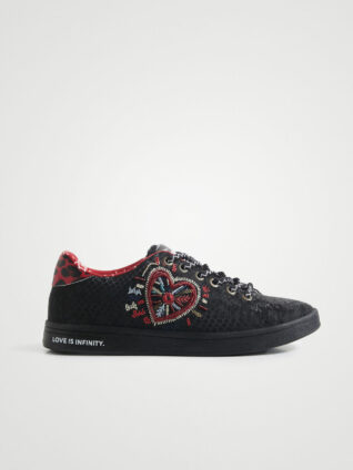 Desigual Embroidered Sneakers "Cosmic Heart"