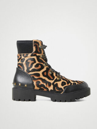 Desigual Women's Ankle Snow Boots - Leather-Effect Snow Boots With 6cm Serrated Sole