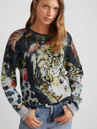 Desigual Animal Print Jumper "Renji"
