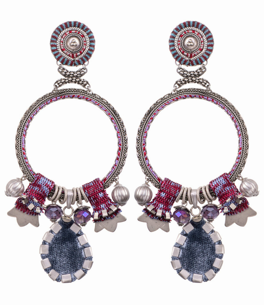 Ayala Bar Large Earrings Deep Purple Hip Collection H1612