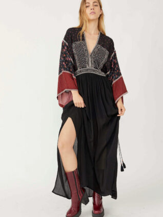 Free People "Freya Maxi" Embroidered Dress