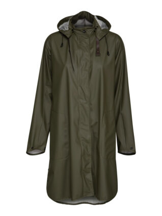 Ilse Jacobsen RAIN COAT RAIN71 ARMY KHAKI GREEN A-Line