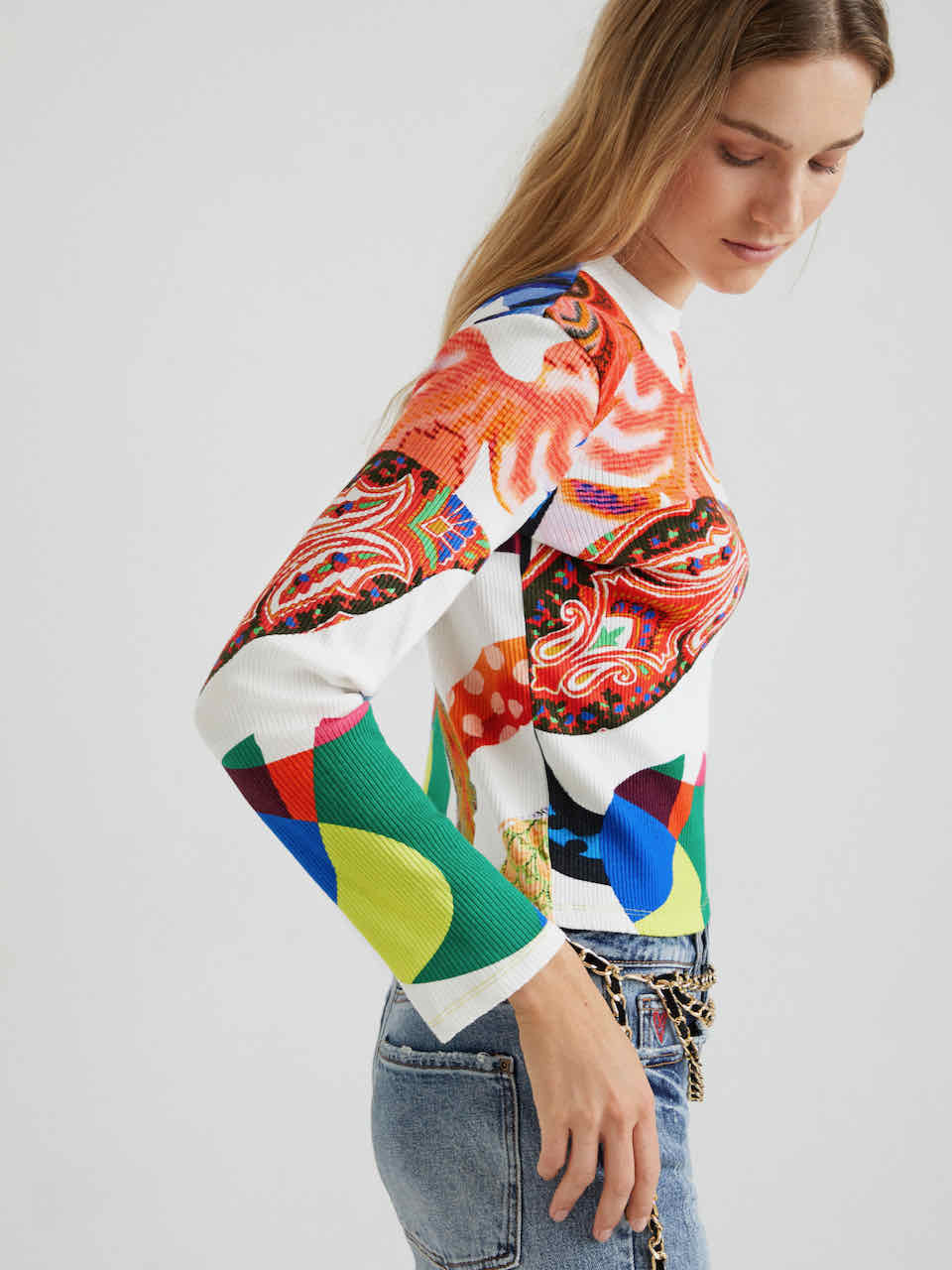 DESIGUAL by M. Christian LACROIX Long-Sleeve Arty T-Shirt