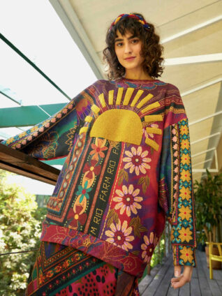 farm rio mixed print sweatshirt