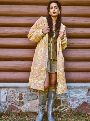 Free People Coat "Cozy Printed Blanket Hoodie"