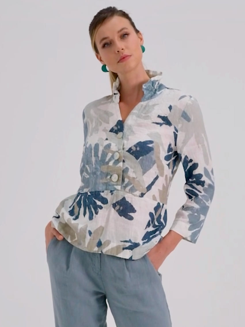 Simply Art by DOLCEZZA Linen Blouse Mindy Sommers