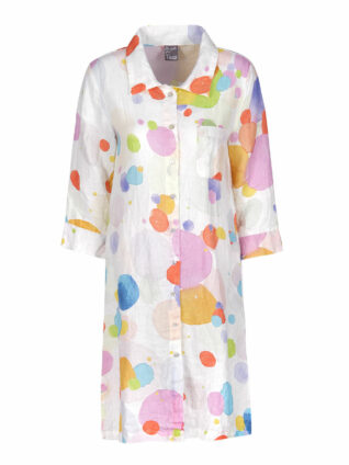 Dolcezza Long Linen Blouse "Colourful Bubbles" (22733)