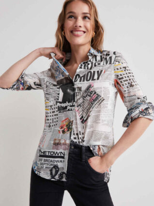 Desigual Newspaper Shirt "Breaking News"