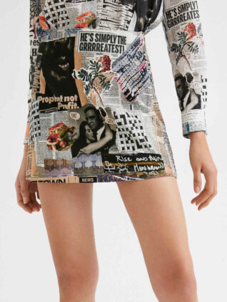 Desigual Newspaper Skirt "Breaking News"