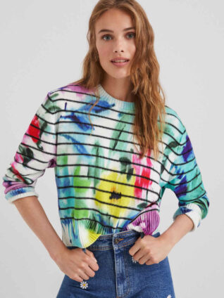 Desigual Stripy Floral Jumper "Hipolita"