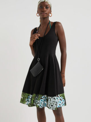 Desigual Black Dress with Floral Embroidery "Camile"