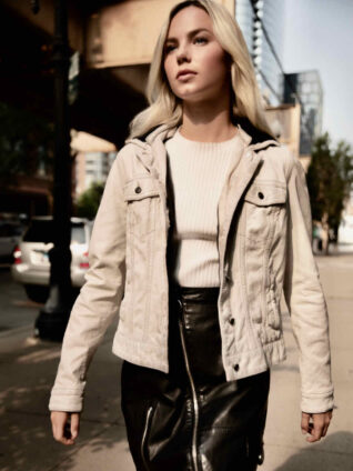 Mauritius Leather Jacket "Jenny" (White)