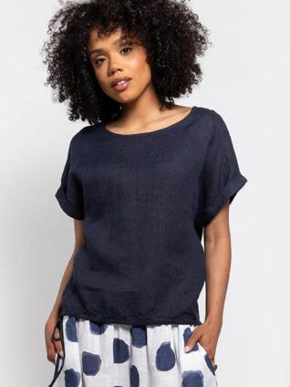 M Made in Italy Linen Top 10/9231Q (2 colours)