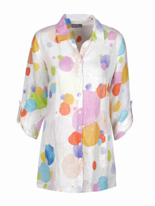 Dolcezza Linen Blouse "Colourful Bubbles" (22731)