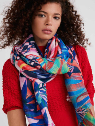 【eL×ONE】Flower Large Scarf Thick and Warm Korean Style Long Flower Scarf Women Winter