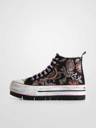 Desigual Asian Patchwork Platform Sneakers "Crush Black"