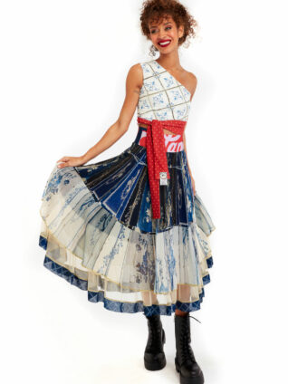 IPNG Outfit "Ocean Washed Tiles" (Chiffon Skirt & One-Shoulder Blouse)