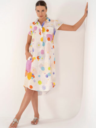 Dolcezza Linen Dress "Colourful Bubbles" (22732)