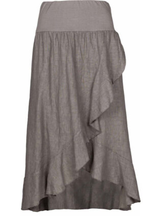 M Made in Italy Linen Skirt with Ruffle