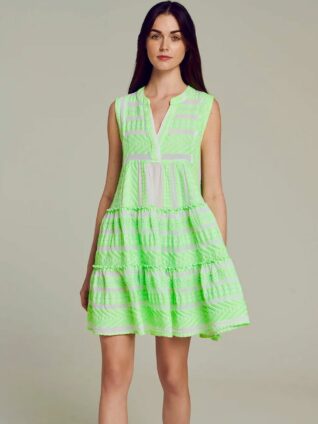 Devotion "Ella Short Sleeveless Dress" (Lime/White 022.380.2G)