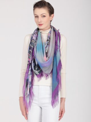 Love's Pure Light Silk Shawl "Manitoba Prairie Crocus" (D-366)