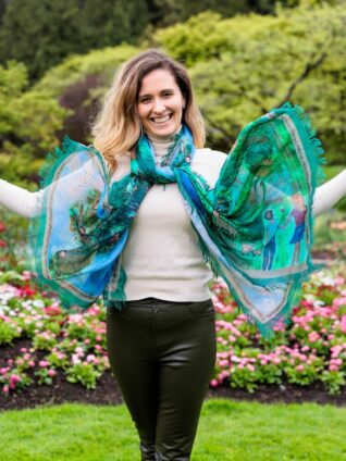 Love's Pure Light Silk Shawl "Still Waters Green Pastures" (D-183)