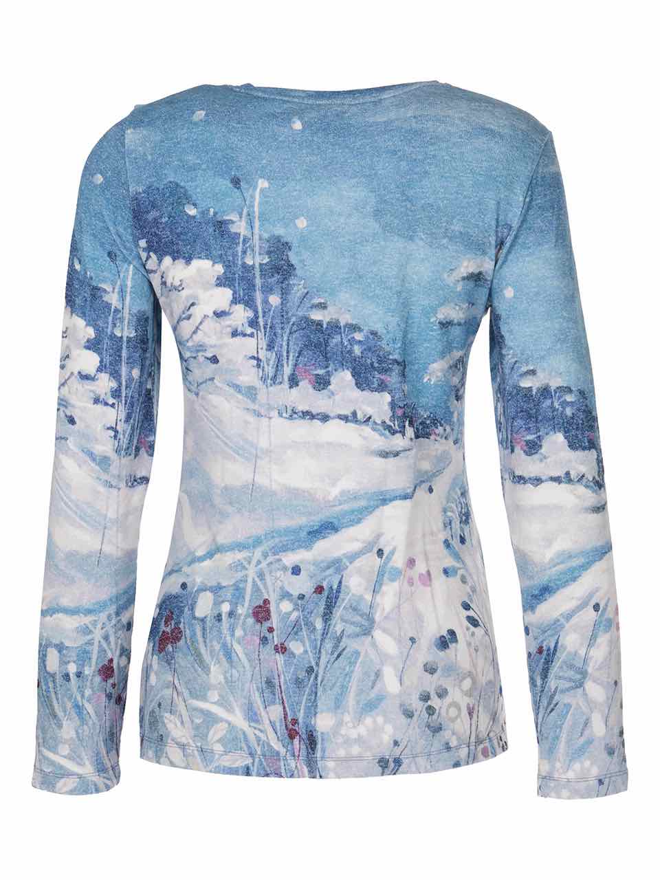 Simply Art by DOLCEZZA Top T-Shirt Snowfall Blue Natalie Rymer