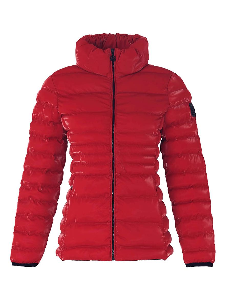 DOLCEZZA Puffer Coat BLACK Red Glossy 72800 Quilted