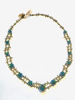 Michal Negrin Blue Floral Necklace 15450
