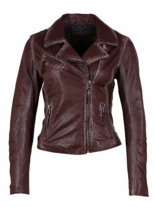 Mauritius Leather Jacket "Christy" (Dark Cherry)