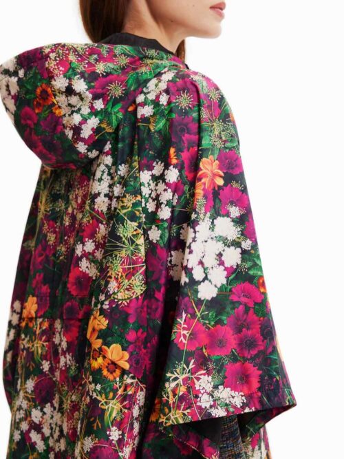DESIGUAL Mini Floral Raincoat Poncho One Size
