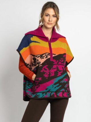 IVKO Wool Poncho Landscape Pattern 222507